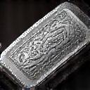 Antiqued silver buckle with floral engraving