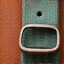 Raw copper buckle with natural patina