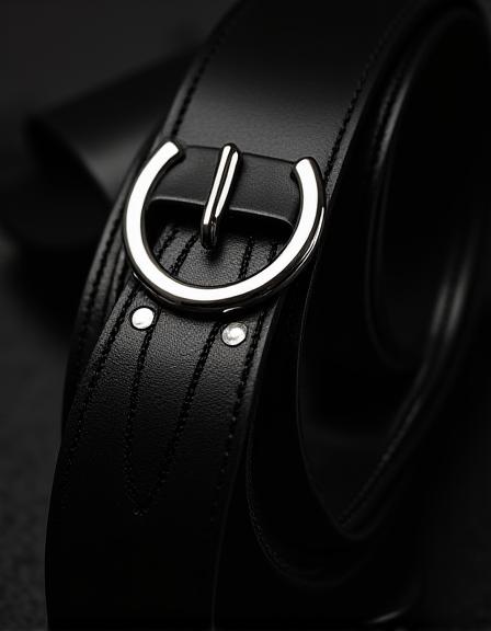 Polished midnight black artisan belt